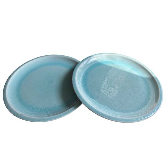 Set of 2 Jars France Williams-Sonoma Blue Crackle Glaze Ceramic Dinner Plates 11 - Picture 5 of 7